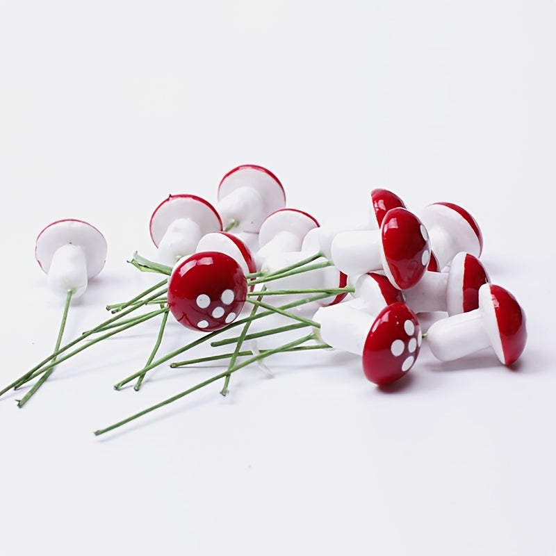 10pcs Mini Foam Mushroom for Succulent Potted Plant Decor