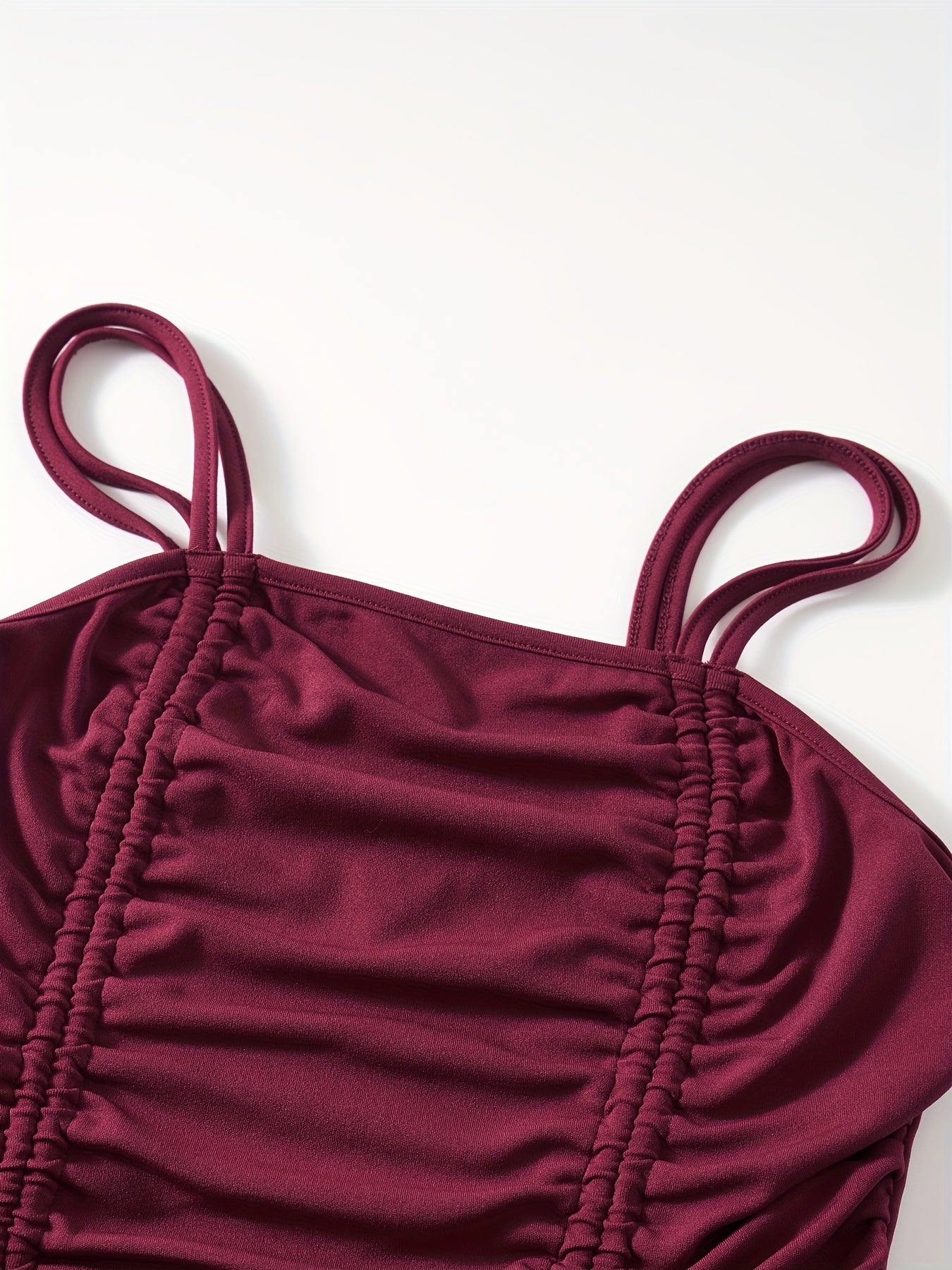 Ruched Cami Top Sleeveless Casual Summer Dual Drawstring