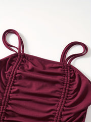 Ruched Cami Top Sleeveless Casual Summer Dual Drawstring
