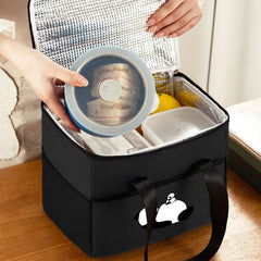 Insulated Lunch Bag with Panda Waterproof Oxford Fabric