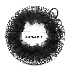 2PCS Stretchable Bun Tie Nets Elastic Hair Rope For Dancers Bun Holder