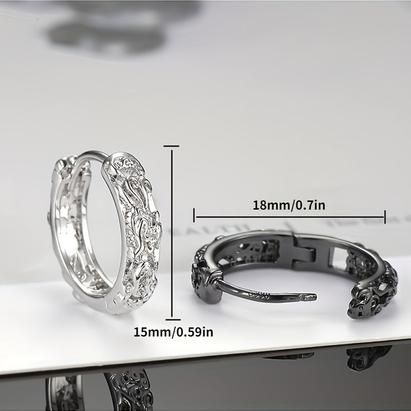 Chinese Style Embossed Earrings - Holiday Party Boys Accessories