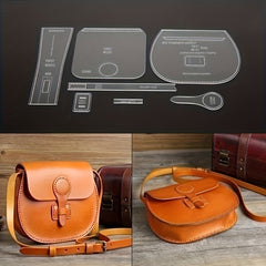 7Pcs Acrylic Leather Shoulder Bag Stencil Template For DIY Leather Purse