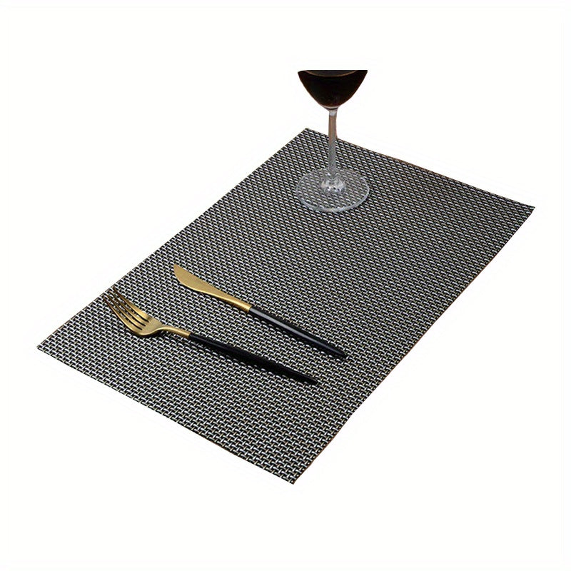 4pcs Western Style Rectangle Placemats Heat Insulating Dinner Plate Pad