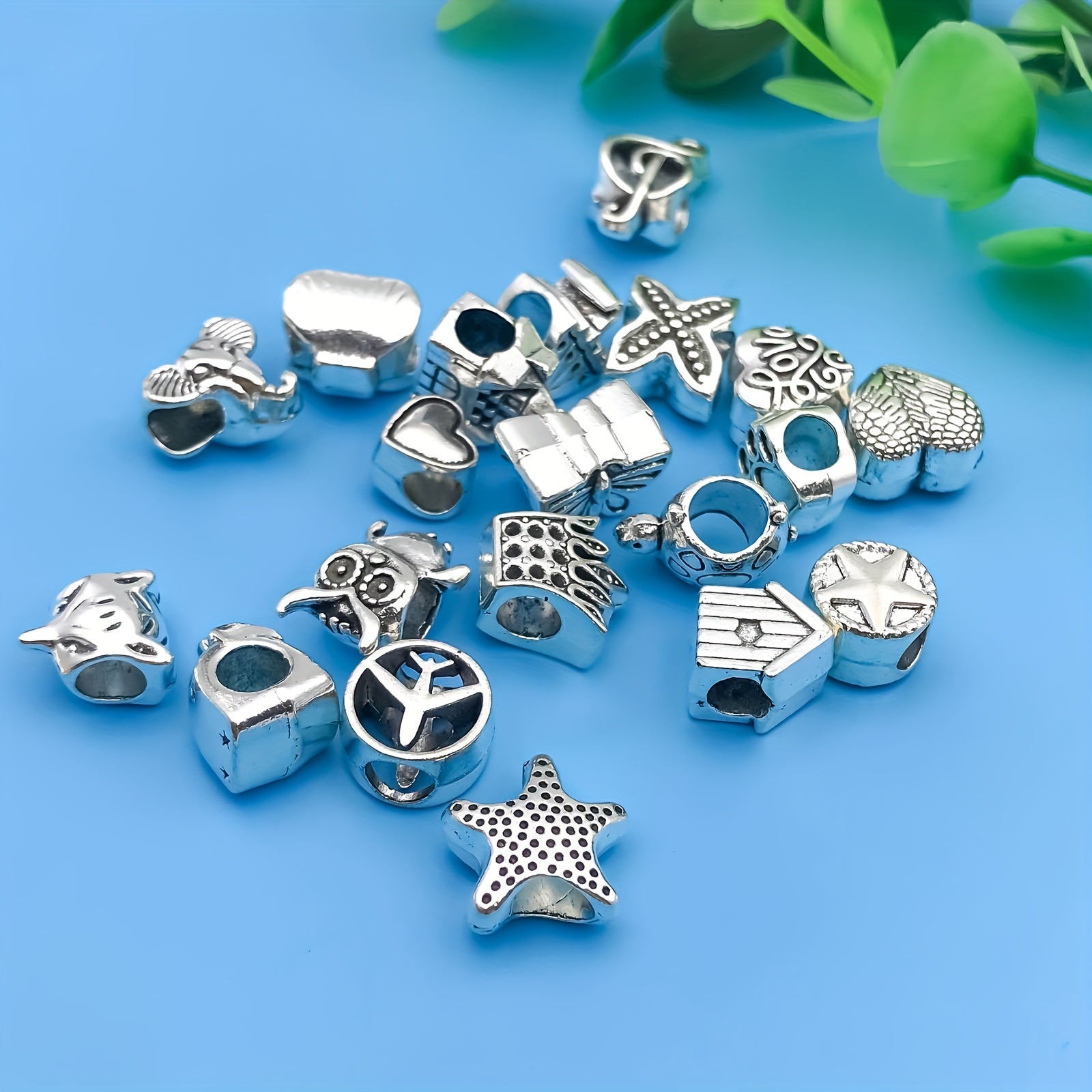 20pcs Mixed Metal Connectors Spacer Beads Tube Charms DIY Jewelry Making