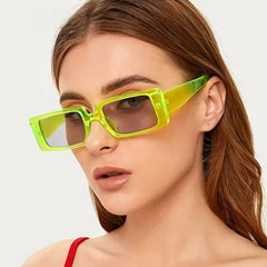 Vintage Women's Rectangular Sunglasses Small Frame Eyewear