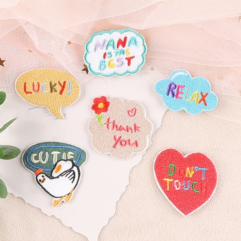 6pcs Letter Embroidery Patches DIY Clothes Accessories