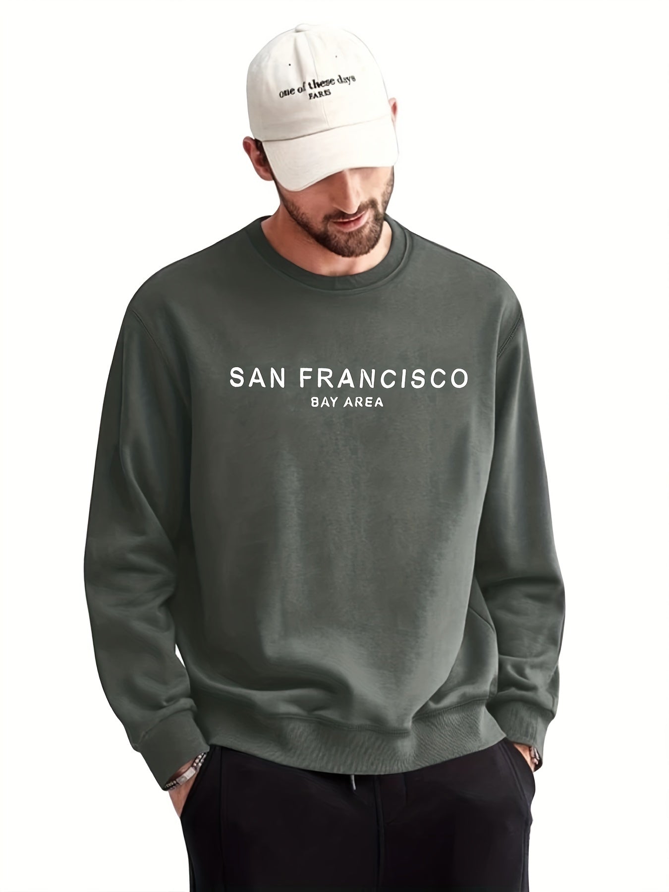San Francisco Print Sweatshirt Men's Casual Graphic Crew Neck Pullover