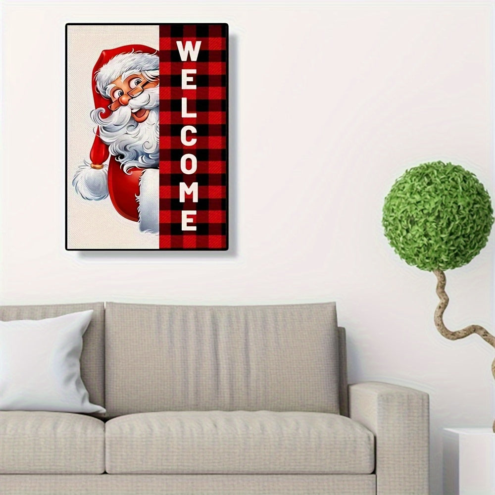 Christmas Santa Claus Canvas Painting Poster for Home Decoration
