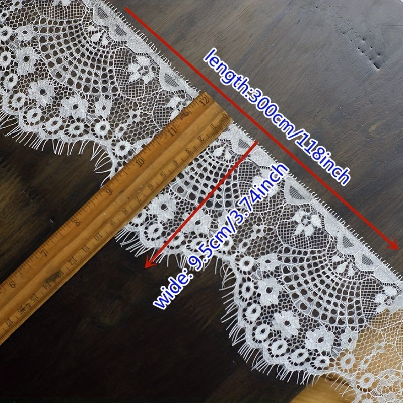 3M French Retro Eyelash Lace Fabric Floral Pattern Skirt Sleeves Underwear DIY