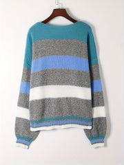  Colorblock Round Neck Sweater