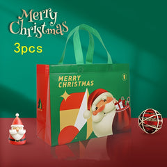 3pcs Christmas Non-woven Handbags Gift Bags Santa Claus Snowman