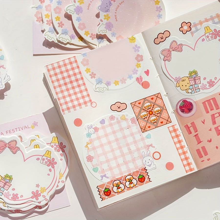 Cherry Blossoms Sticky Notes Girl Journal Notepad 30 Sheets