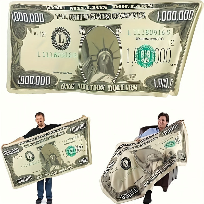Funny Million Dollars Blanket for Camping, Picnic, Office