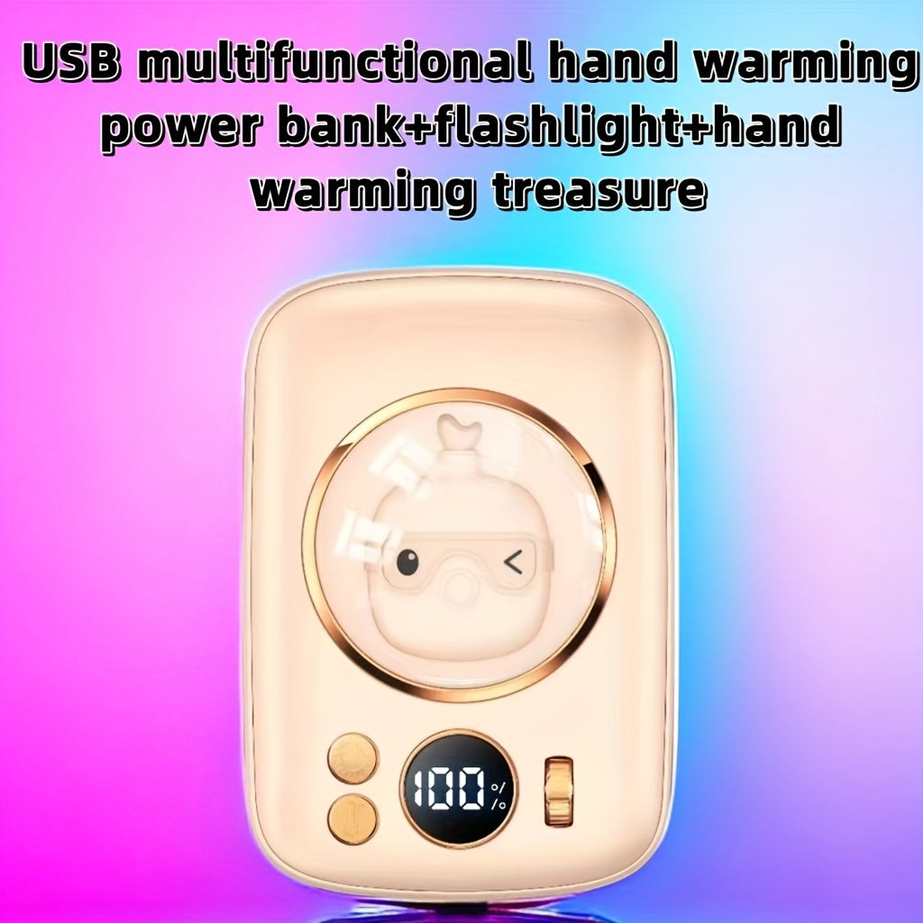 USB Multifunctional Hand Warmer Portable Mobile Charging Bank Strong Light
