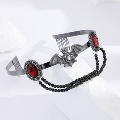 Red Rhinestone Tiara Headband for Halloween Cosplay