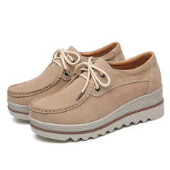 Winter Platform Loafers Faux Suede Moccasins Comfort Shoes