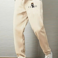 Classy Bear Comfy Drawstring Joggers Men's Casual Pants for Spring Summer