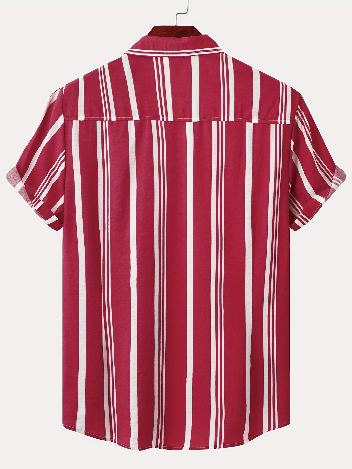 Stripe Print Men's Short Sleeve Shirt for Vacation