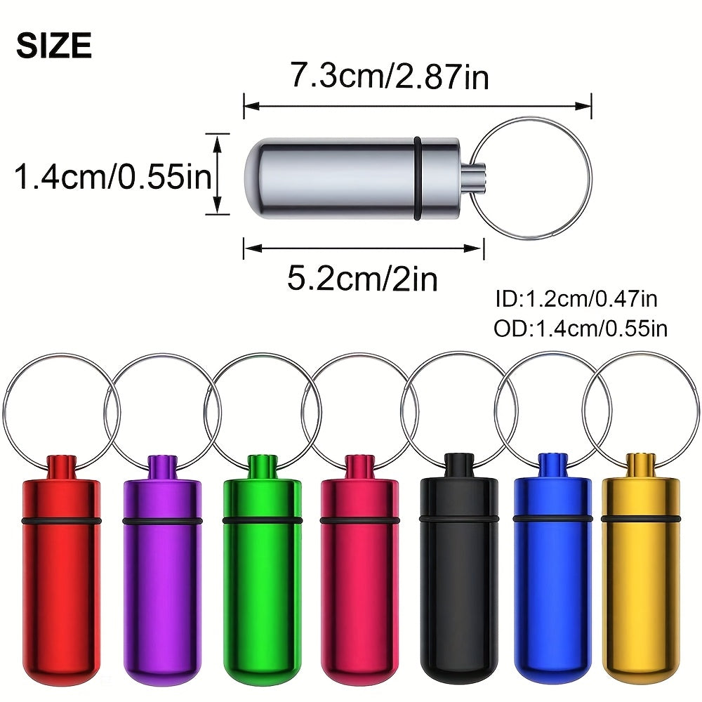 Mini Waterproof Pill Case with Keychain, Portable Container for Medi