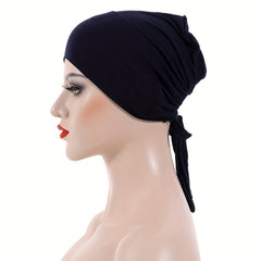 Drawstring Lace Up Turban Soft Hijab Hat Inner Cap Women Headwraps