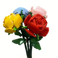 Building Blocks Rose Flower Potted DIY Toy For Children Gift