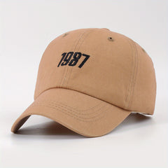 1987 Embroidered Baseball Cap Unisex Dad Hat Adjustable Couple Sun Hat