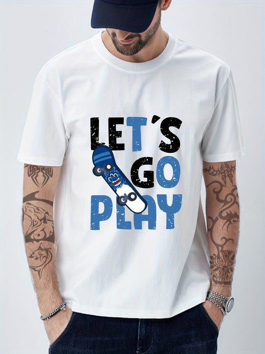 Men's Graphic Crew Neck T-shirt LET'S GO TO PLAY