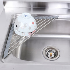 1pc Folding Triangular Drain Rack Kitchen Sink Storage Rack