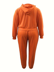  Slogan Print Hoodie & Pants 2 Piece Set