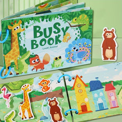 Kids' Cartoon Quiet Paste Book - Educational Learning Aid Puzzle Toy