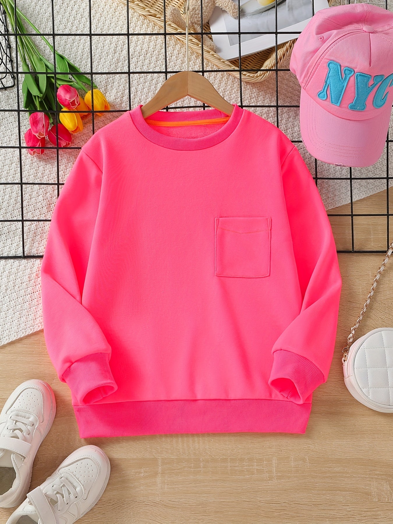 Unisex Kids Sweatshirt Long Sleeve Top Autumn Spring Active Pullovers