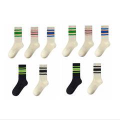 Colorblock Striped Socks Comfy & Breathable Women's Stockings