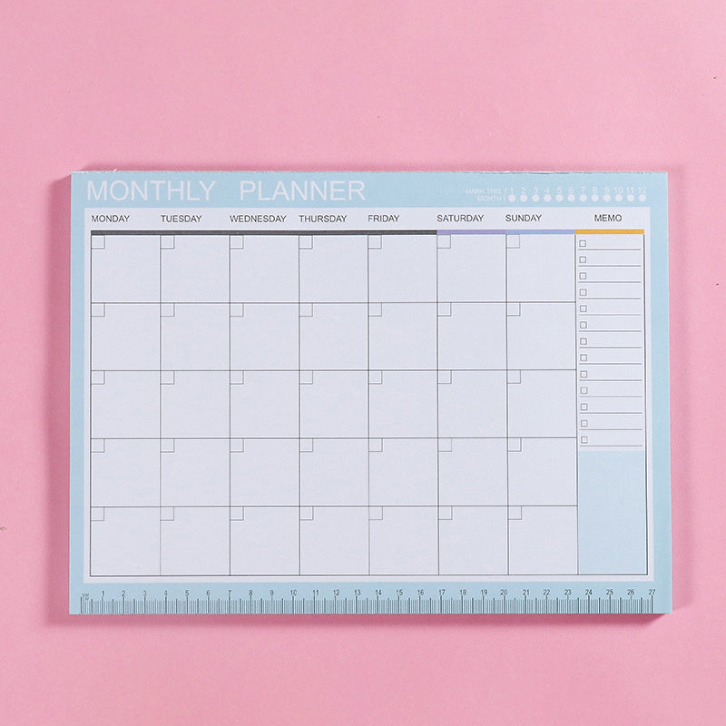 Small Fresh Weekly Planner Desktop Schedule Book with Sticky Notes