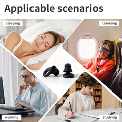 1pair Noise Reduction Silicone Ear Plugs Reusable for Sleep Swimming