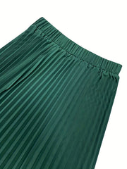 Pleated Elastic Waist Skirt for Women
