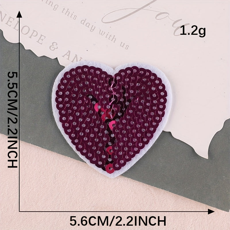 5pcs Love Mixed Sequins Patches For Girls Clothing DIY Iron on Style Stickers