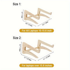 Bamboo Laptop Stand, 35-56cm, Ergonomic Desktop Office Stand
