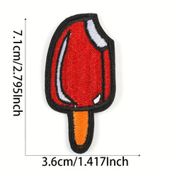 14pcs Fruit Ice Cream Embroidery Patches Stickers for Summer