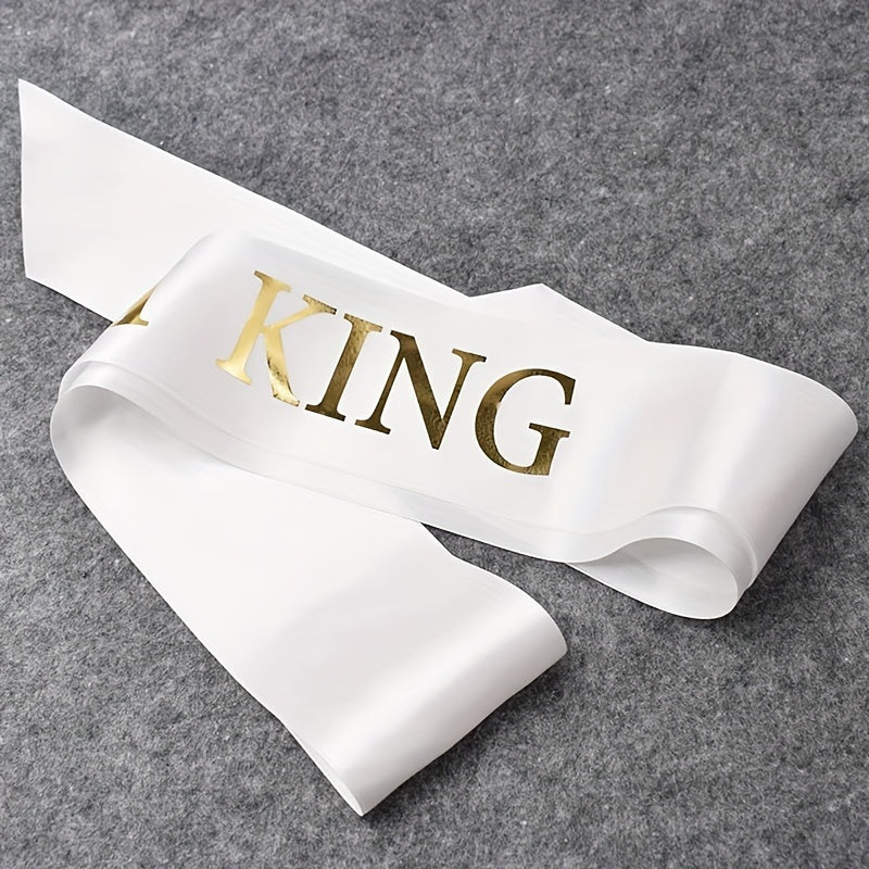 2pcs Party Shoulder Strap Set Prom Decoration Gift King Queen