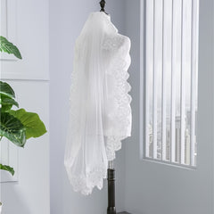 Ivory Bridal Veil with Rhinestones Single Layer Wedding