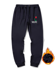 Rose Print Men's Casual Jogger Sweatpants Christmas