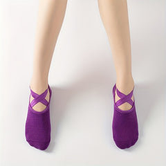 Gripper Sports Socks with Towel Bottom for Yoga Pilates Barre