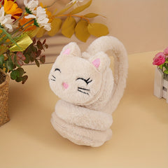 Soft Plush Kitten Ear Warmers - Pink Gray - Hand Wash - Winter Accessory