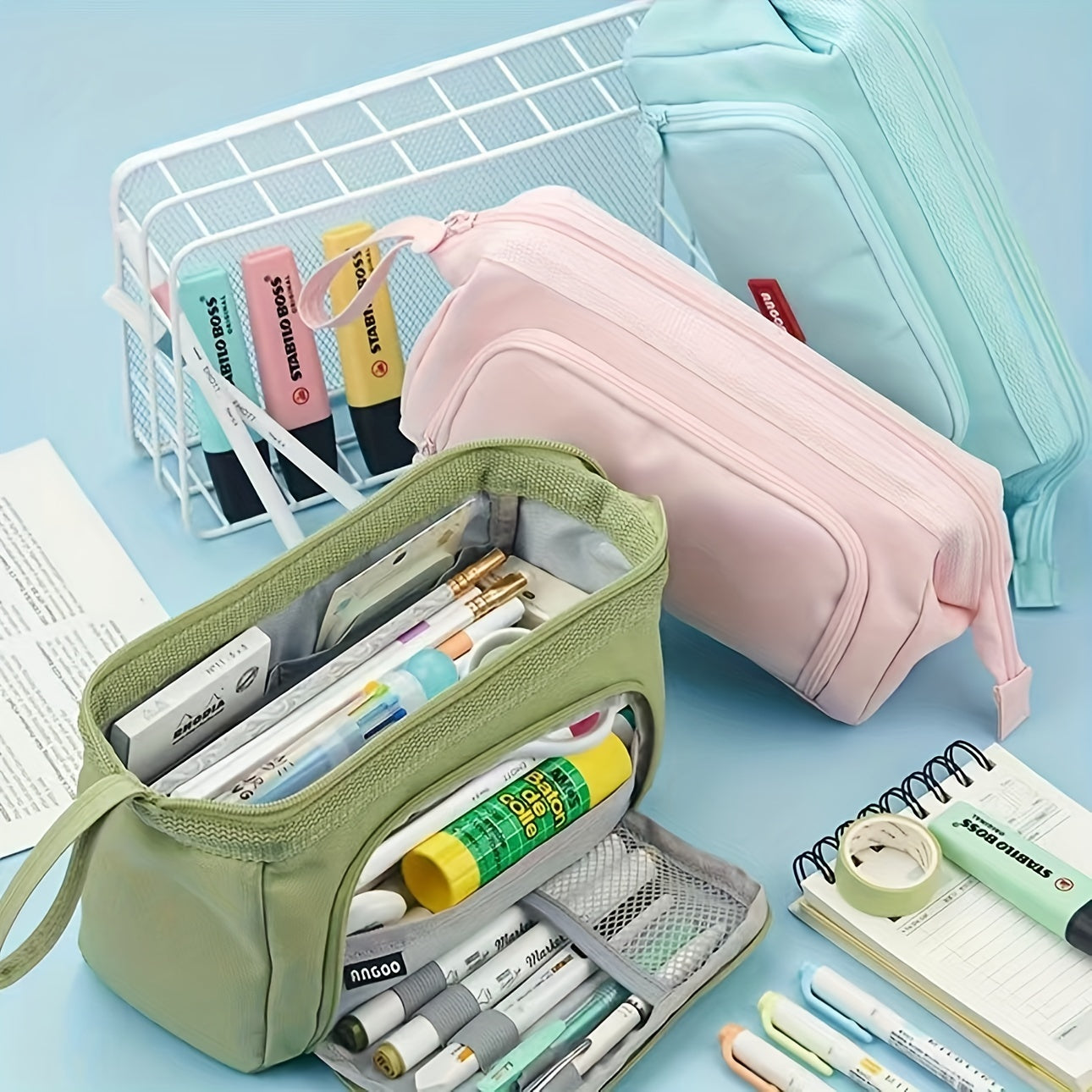 Large Capacity Pencil Case for Students Middle High School Office Supplies