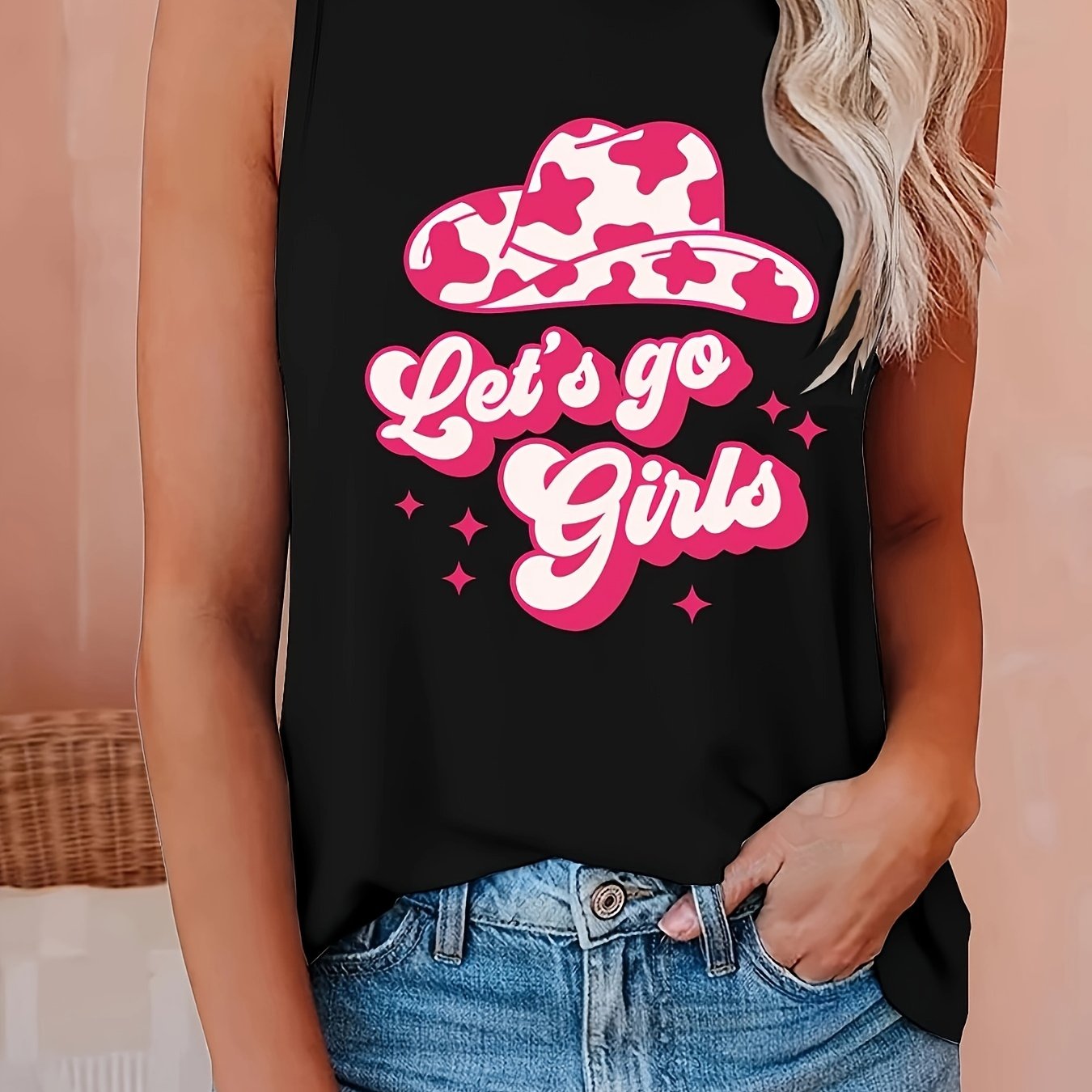 Cowboy Print Tank Top for Summer