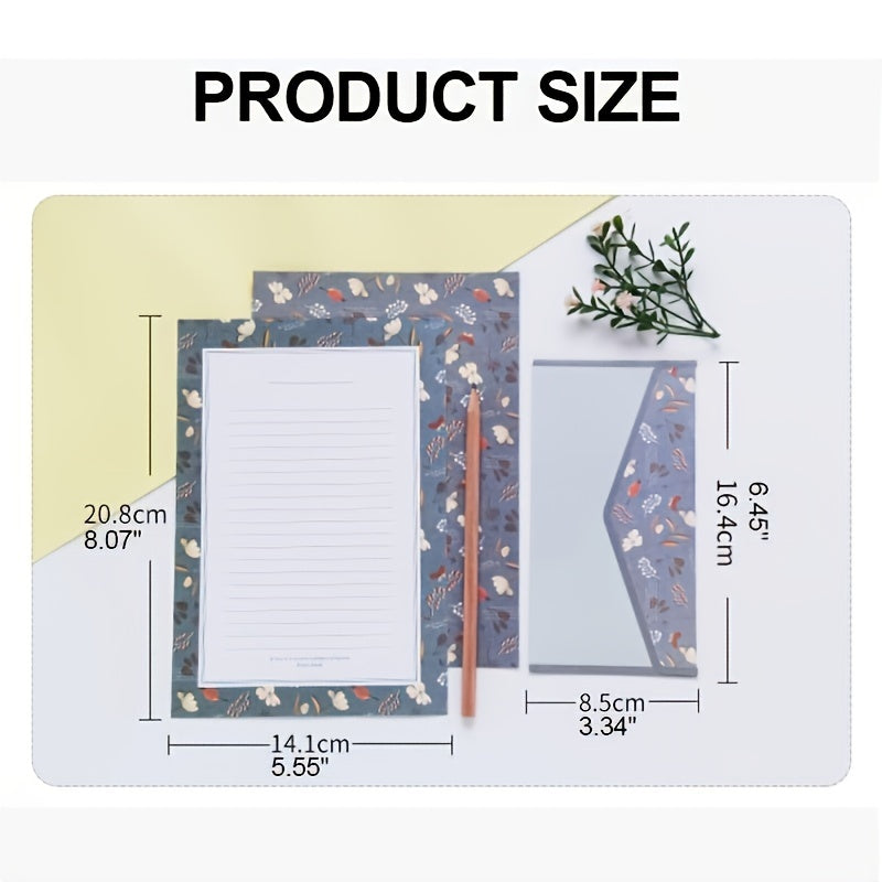 Stationery Paper and Envelopes Set, 6Pcs Paper, 3Pcs Envelopes, Writing Letters
