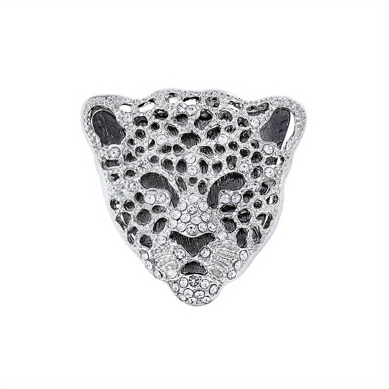 Leopard Head Rhinestones Brooch Lapel Pin Jewelry