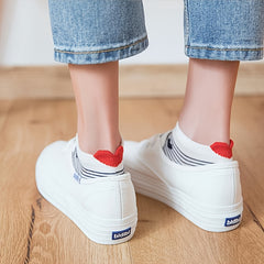 5 Pairs Women's Heart Cotton Ankle Socks