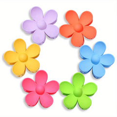 6Pcs Large Frosted Hair Claw Flower Clips for Women